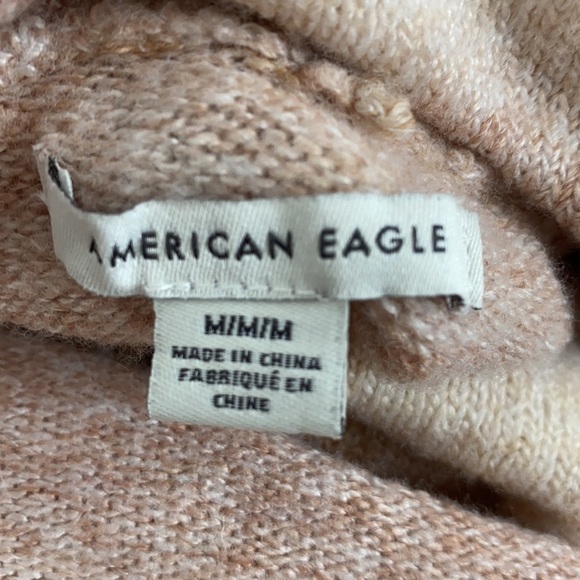 AMERICAN EAGLE AEO Stripe Ombré Pink Cozy Soft Cowl Neck Oversized Sweater Med - Picture 6 of 6